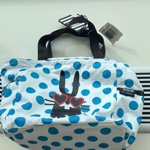 Le Sportsac Peter Jensen Blue Polka Dot Tote Bag NWT